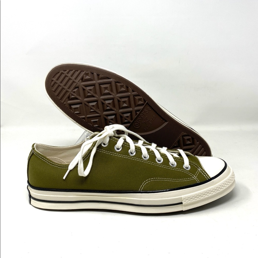 Converse Women’s Size Sneakers 171568C Chuck 70 Low Top Canvas Dark Moss Green - Picture 8 of 10